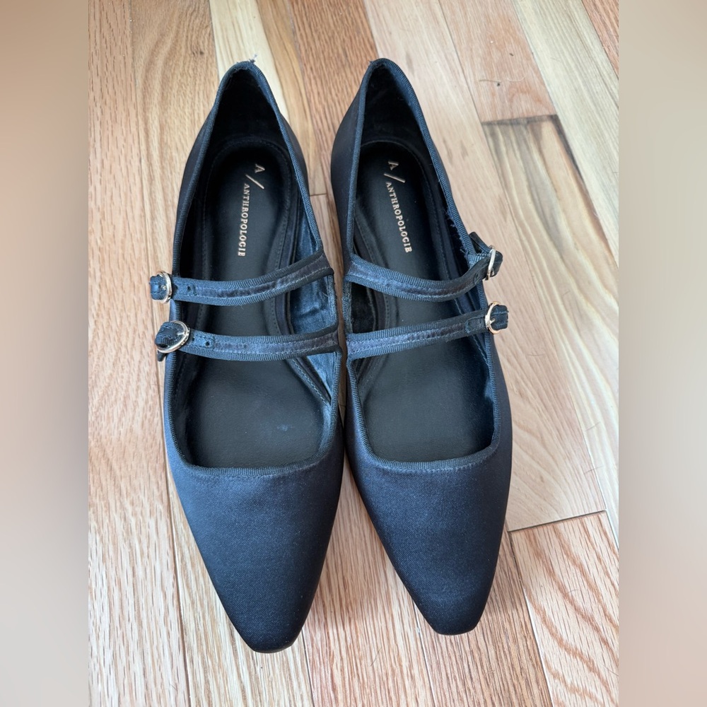BY ANTHROPOLOGIE SNIPTOE MARY JANE FLATS